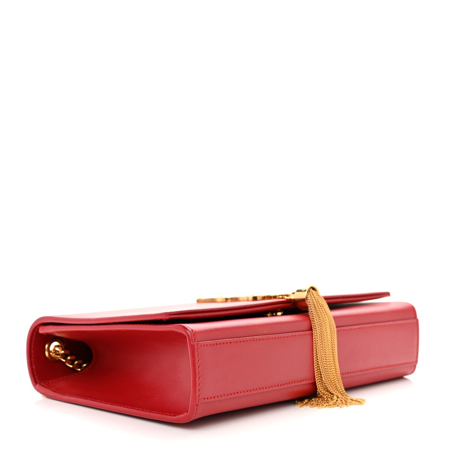 Smooth Calfskin Medium Classic Monogram Kate Tassel Satchel Lipstick Red