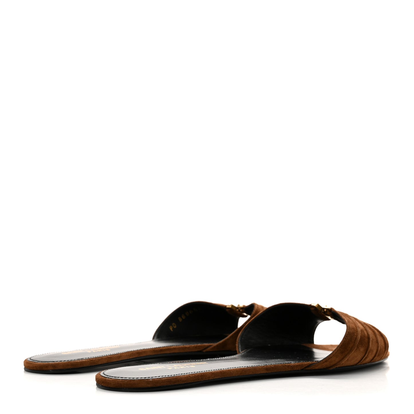 Suede Babylone Slide Sandals 41 Dark Havana