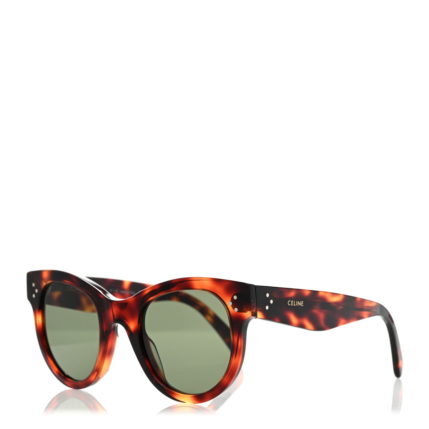 Celine Acetate Studded Mineral Round Sunglasses CL40031 Tortoise 1 of 7