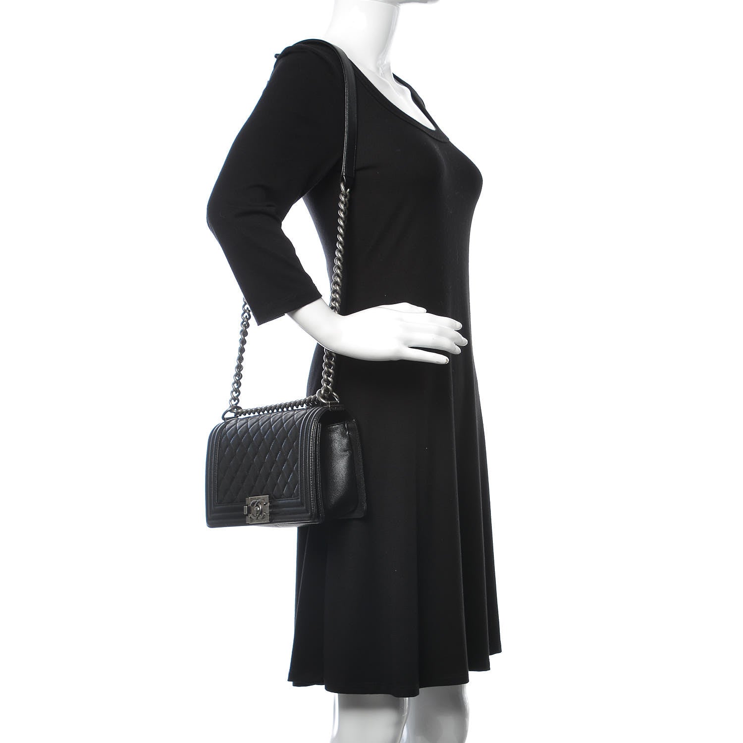 Chanel Lambskin Quilted Medium Boy Flap Black 2 of 10