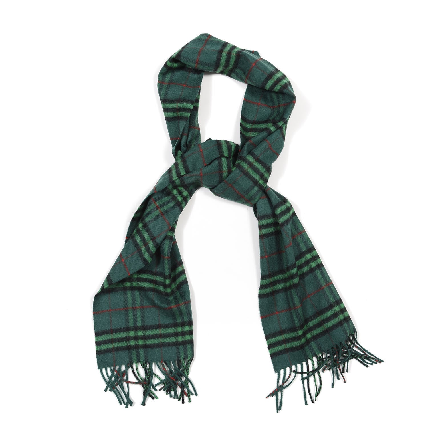 Burberry Cashmere Vintage Check Scarf Green 1 of 3
