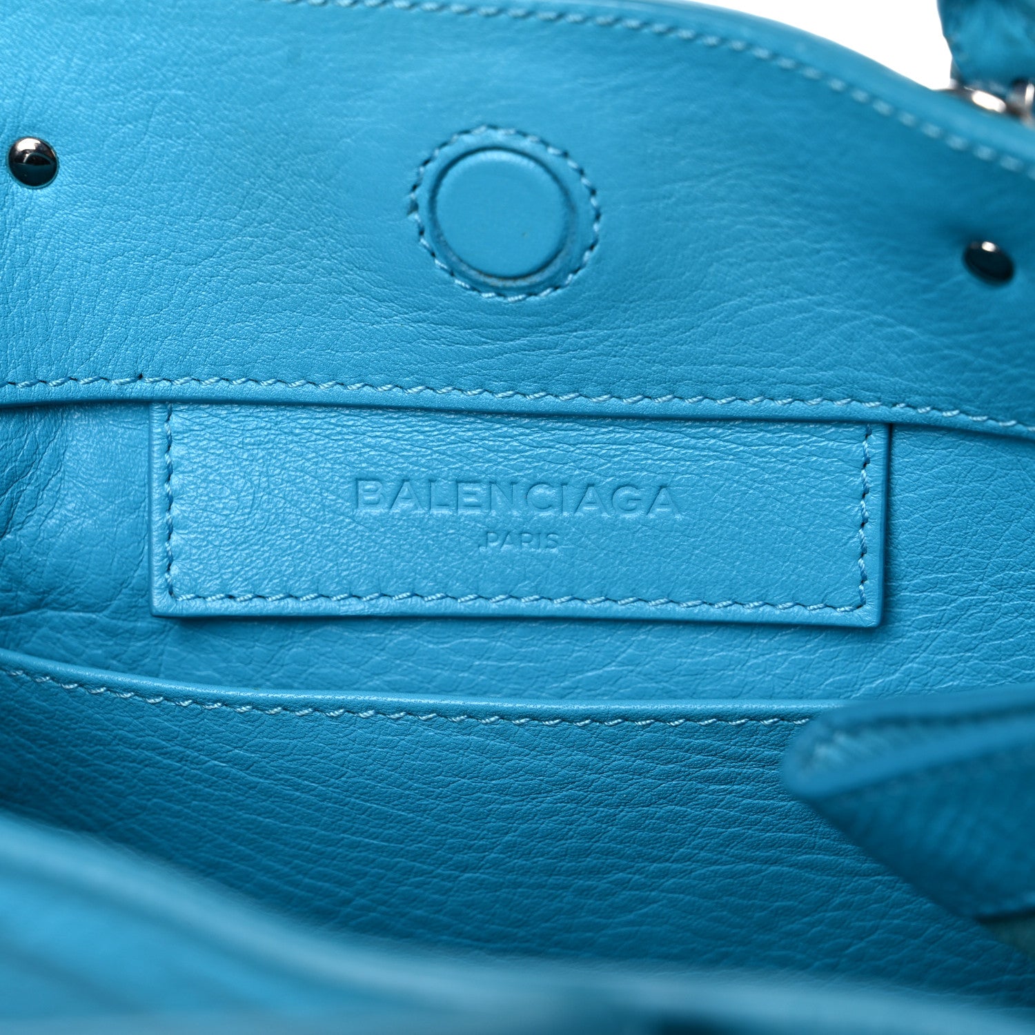 Balenciaga Supple Calfskin Papier A6 Zip Around Tote Bleu Caraibes 17 of 25