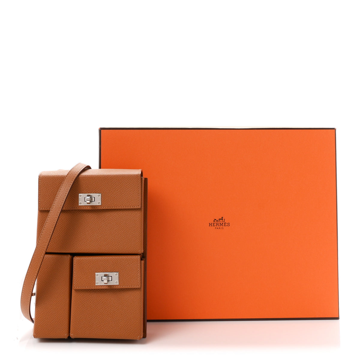 Epsom Kelly Multi Pocket Pochette To Go Gold