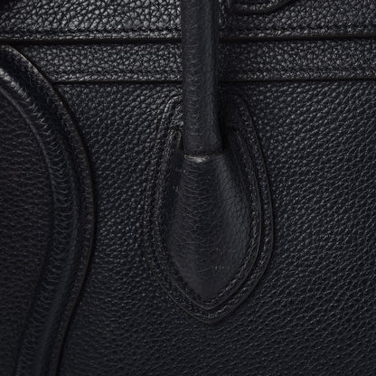 Celine Drummed Calfskin Micro Luggage Black 10 of 31