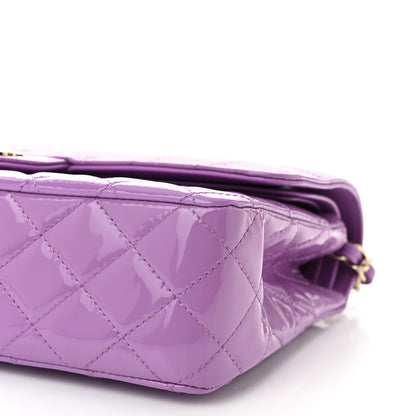 Chanel Patent Calfskin Quilted Medium Double Flap Purple 10 of 11