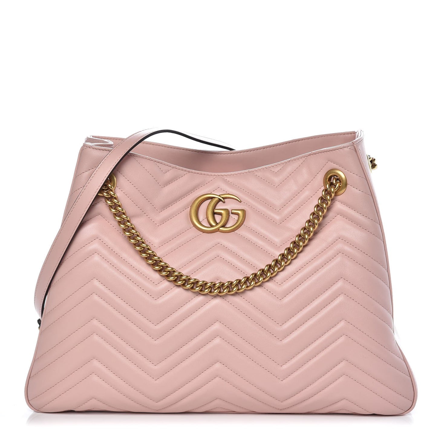 Calfskin Matelasse Medium GG Marmont Shoulder Tote Bag Perfect Pink
