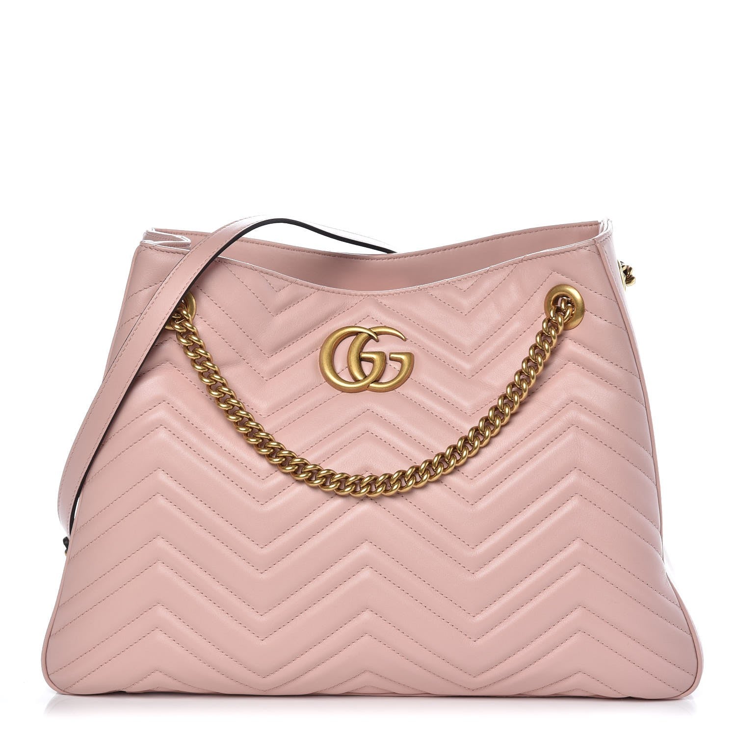 Gucci Calfskin Matelasse Medium GG Marmont Shoulder Tote Bag Perfect Pink 1 of 7