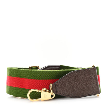 Gucci Canvas Web Shoulder Strap Green Red 1 of 3