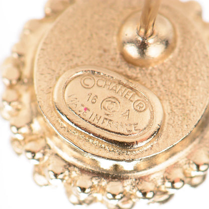 Chanel Pearl Crystal CC Earrings Gold 4 of 5