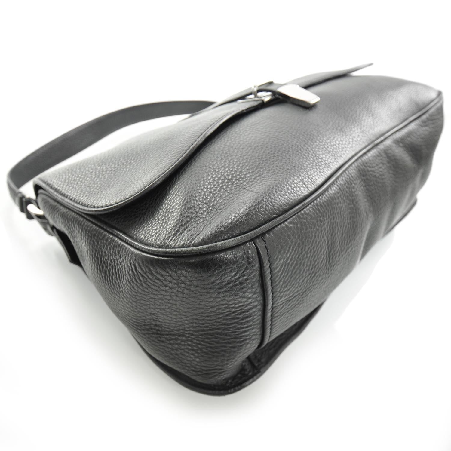 Prada Leather Large Shoulder Bag Nero Black 5 of 9
