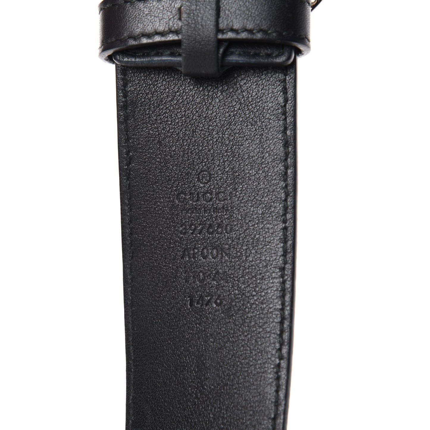 Moon Calfskin Nickel Double G 40mm Belt 110 44 Black