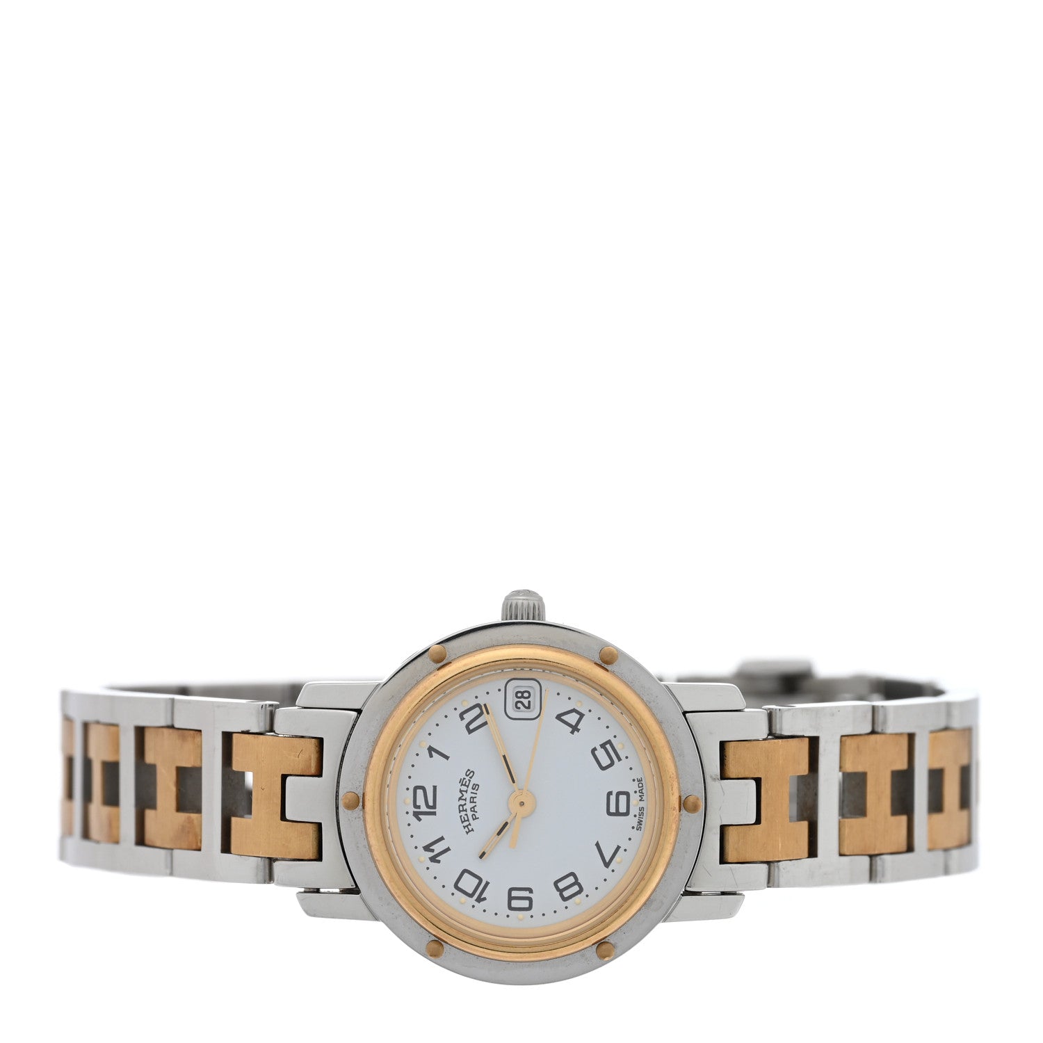 Hermes Stainless Steel 24mm Clipper Quartz Watch Gold 2 of 4
