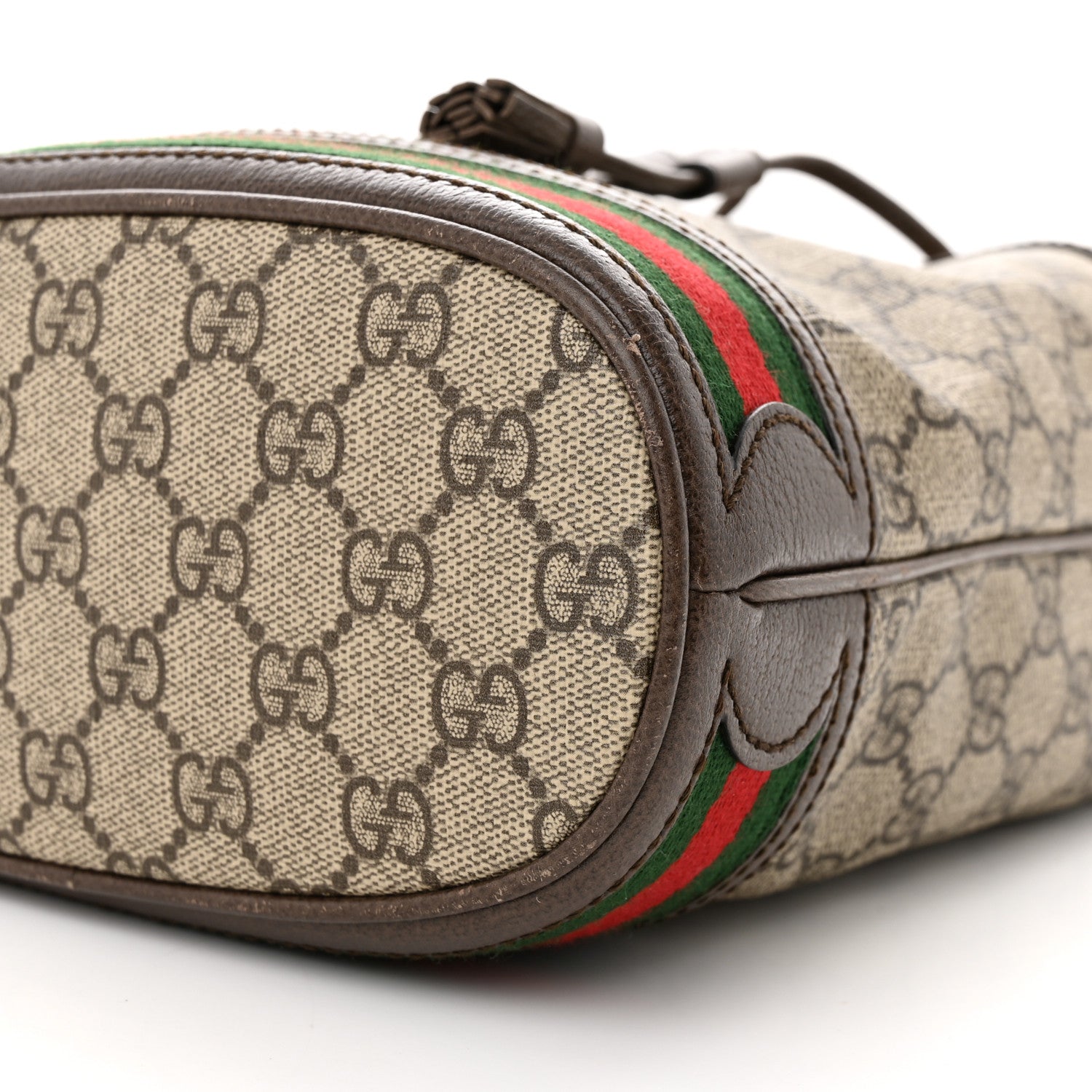 Gucci GG Supreme Monogram Web Small Ophidia Bucket Bag Brown 10 of 14