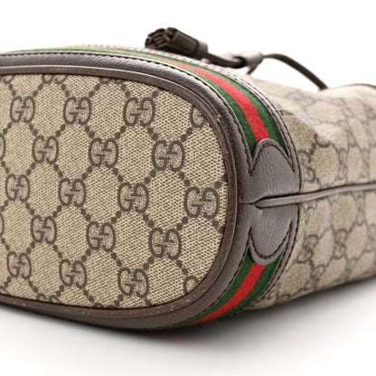 Gucci GG Supreme Monogram Web Small Ophidia Bucket Bag Brown 10 of 14