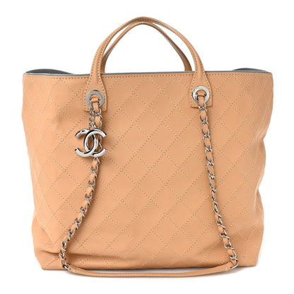 Chanel Calfskin Stitched Large Shopping Tote Beige 1 of 16