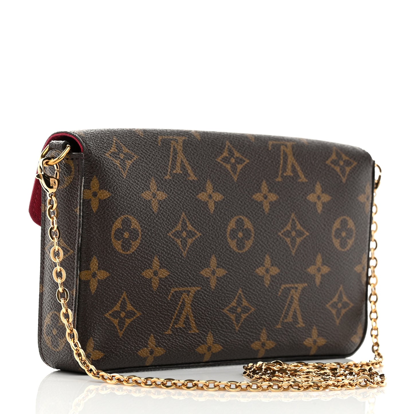 Monogram Pochette Felicie Chain Wallet Fuchsia