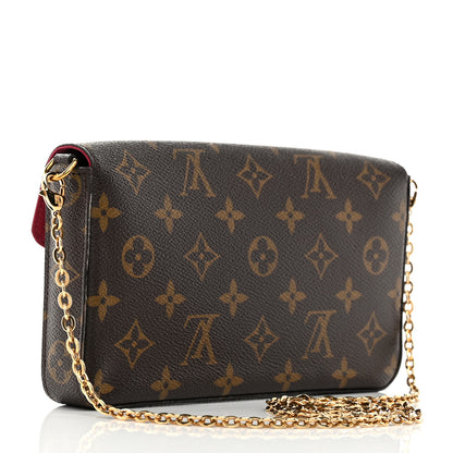 Louis Vuitton Monogram Pochette Felicie Chain Wallet Fuchsia 3 of 10