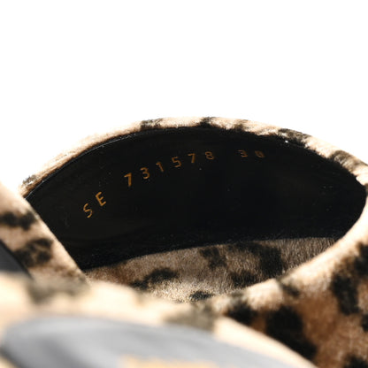 Saint Laurent Velvet Leopard Print Gippy 105 Sandals 38 Manto Naturale 9 of 9