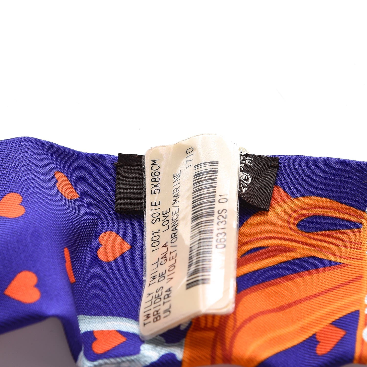 Hermes Silk Brides de Gala Love Twilly Ultraviolet Orange Marine 3 of 5
