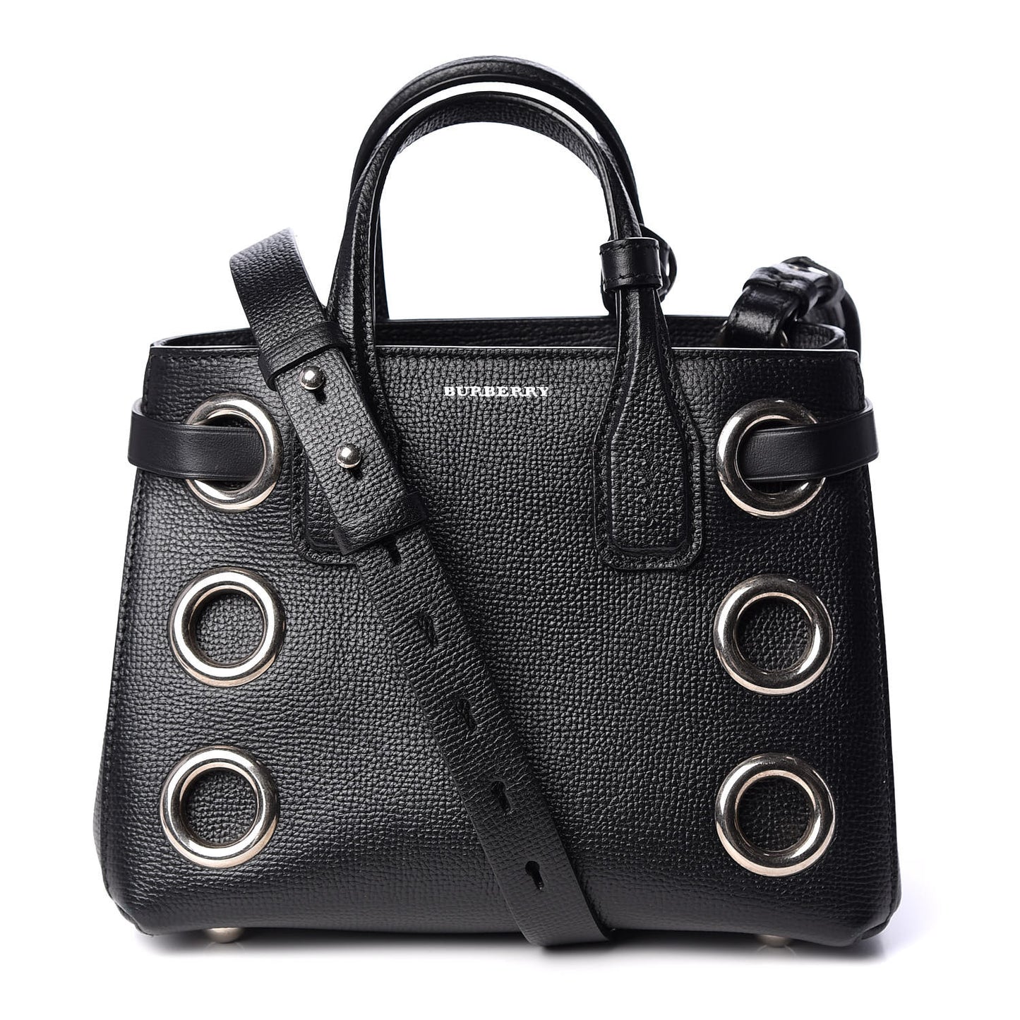 Grainy Calfskin House Check Grommet Baby Banner Tote Black