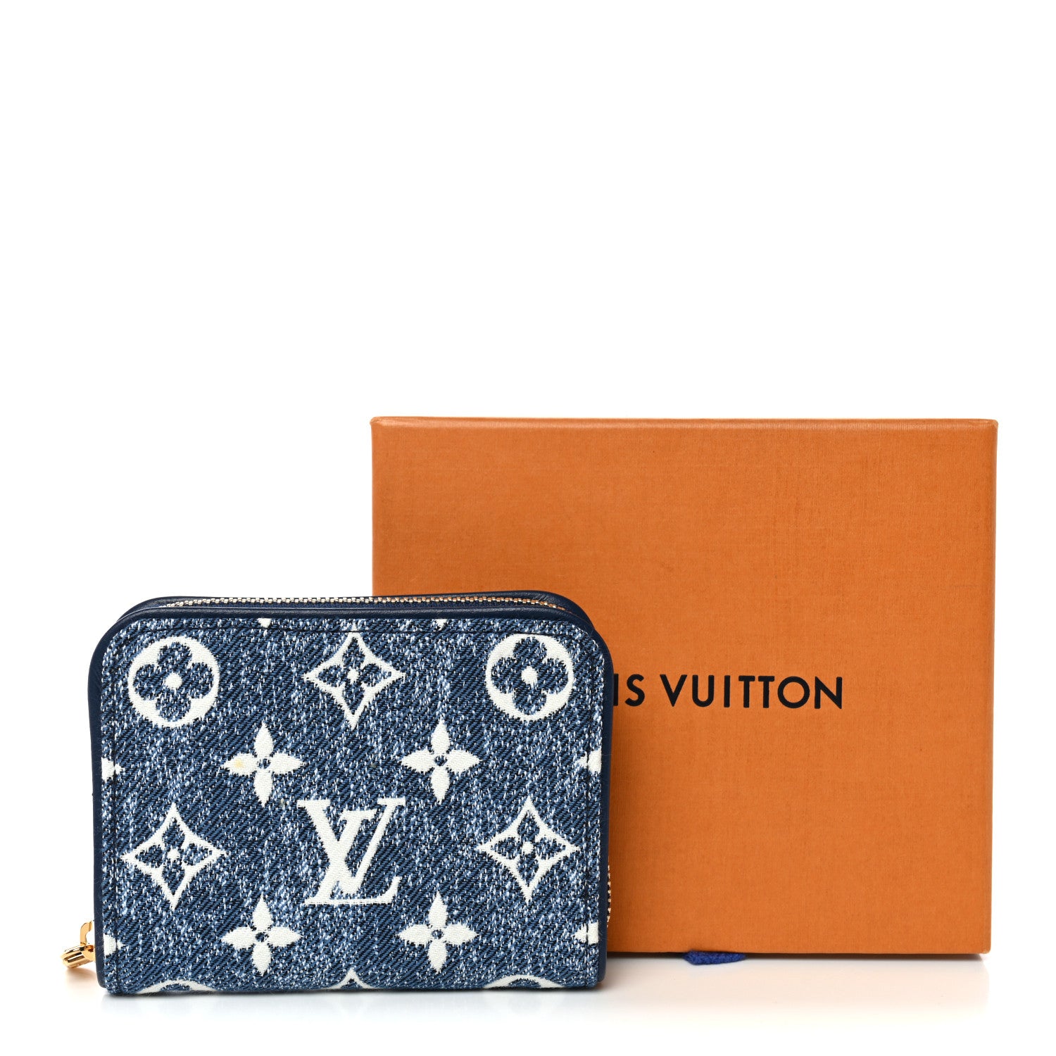 ルイ・ヴィトン Louis Vuitton Denim Monogram Jacquard Zippy Coin Purse Bleu