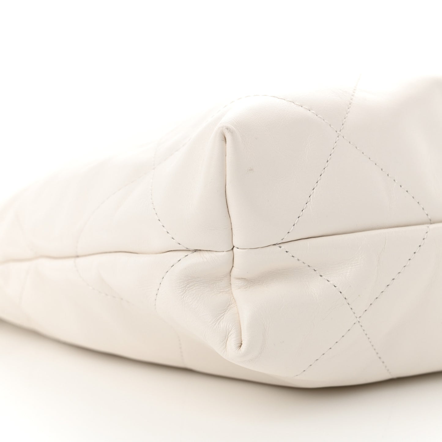 Shiny Calfskin Quilted Rainbow Small Chanel 22 White