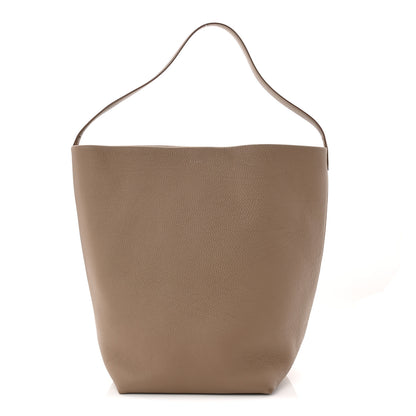 The Row Grained Calfskin Large N/S Park Tote Dark Taupe 1 of 9