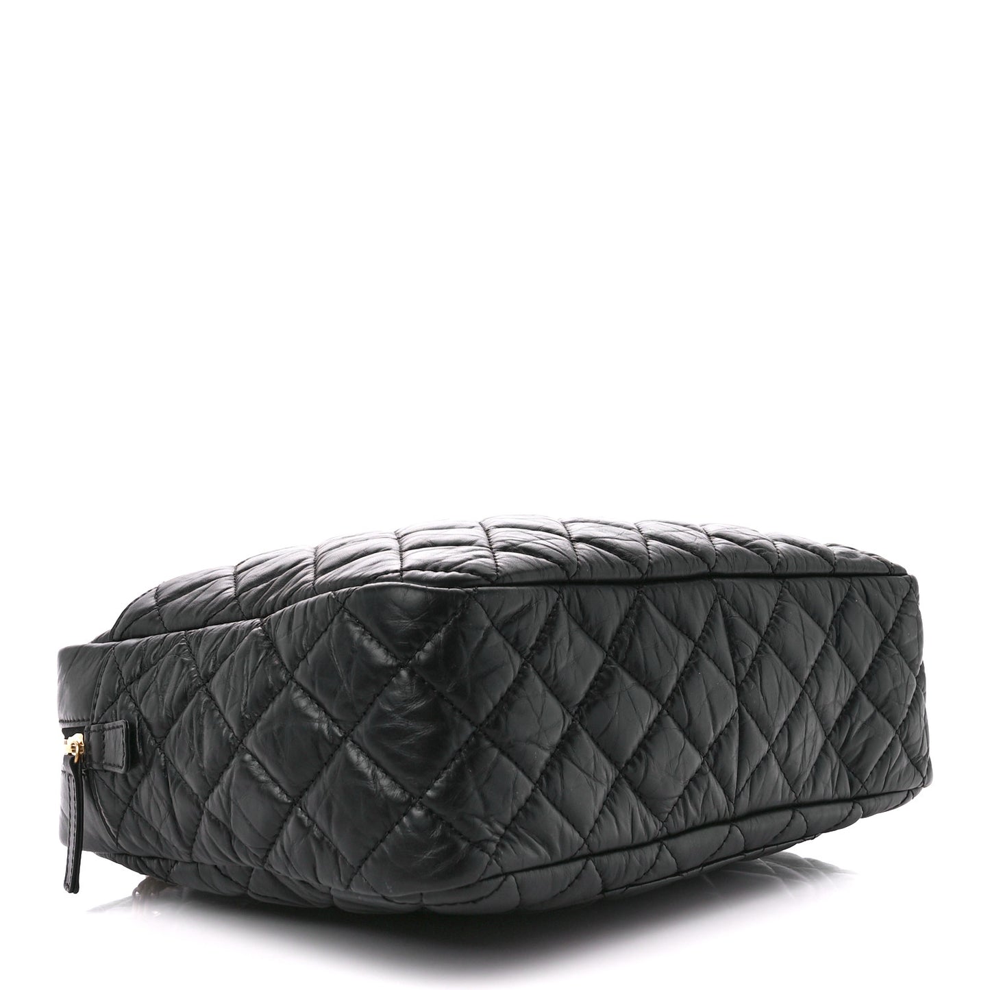 Aged Calfskin Quilted Large Reissue Camera Case Black