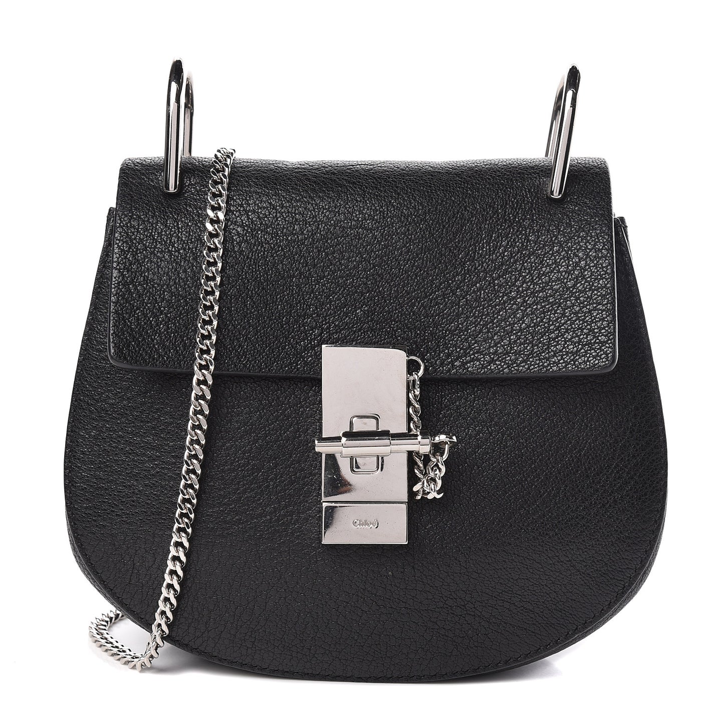 Grained Lambskin Mini Drew Shoulder Bag Black