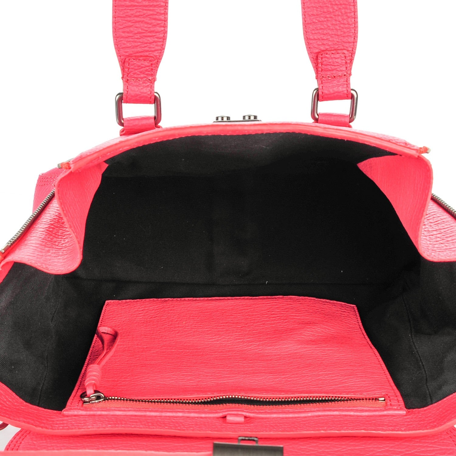 3.1 Phillip Lim 3.1 Textured Calfskin Medium Pashli Satchel Raspberry 5 of 7