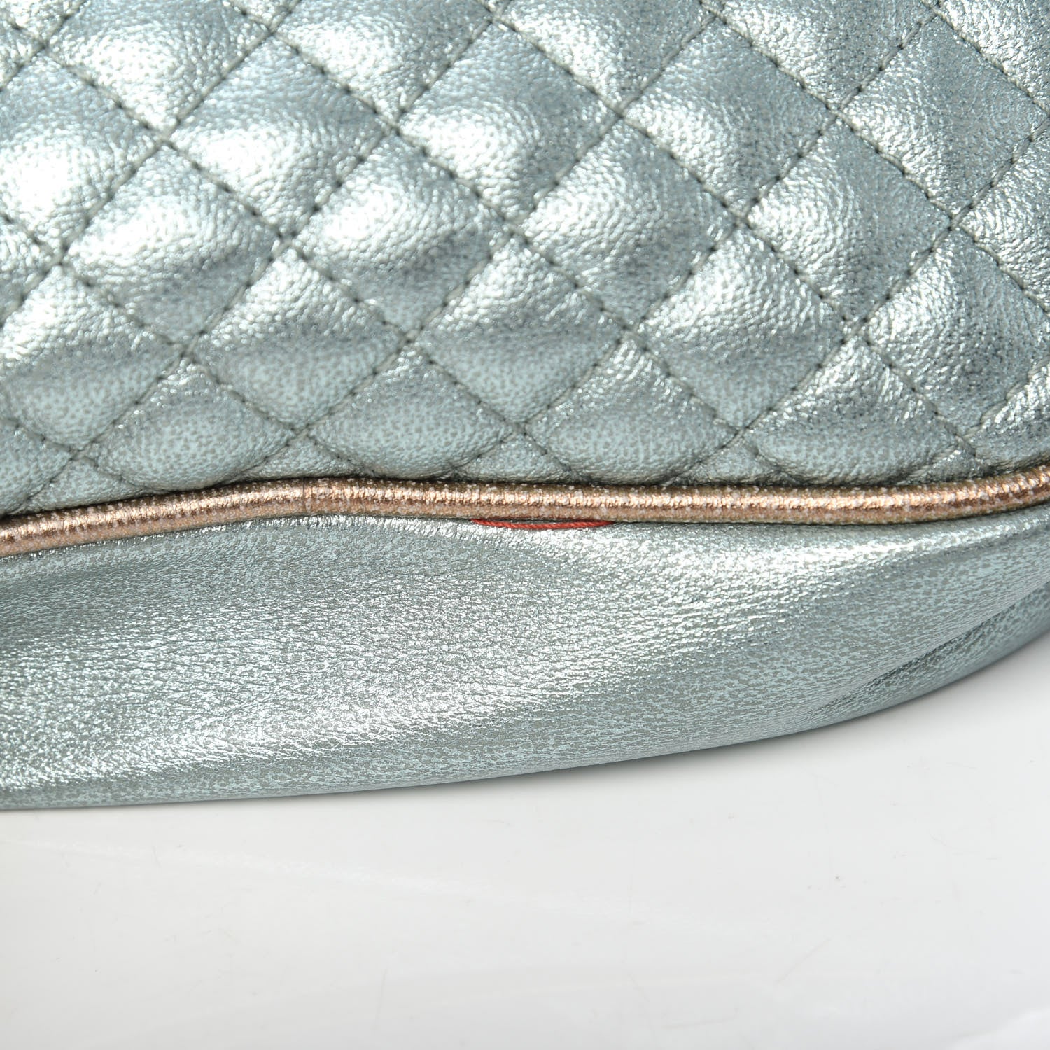 Gucci Laminated Nappa Trapuntata Mini Zumi Dome Shoulder Bag Rosa Lago Rame 11 of 11