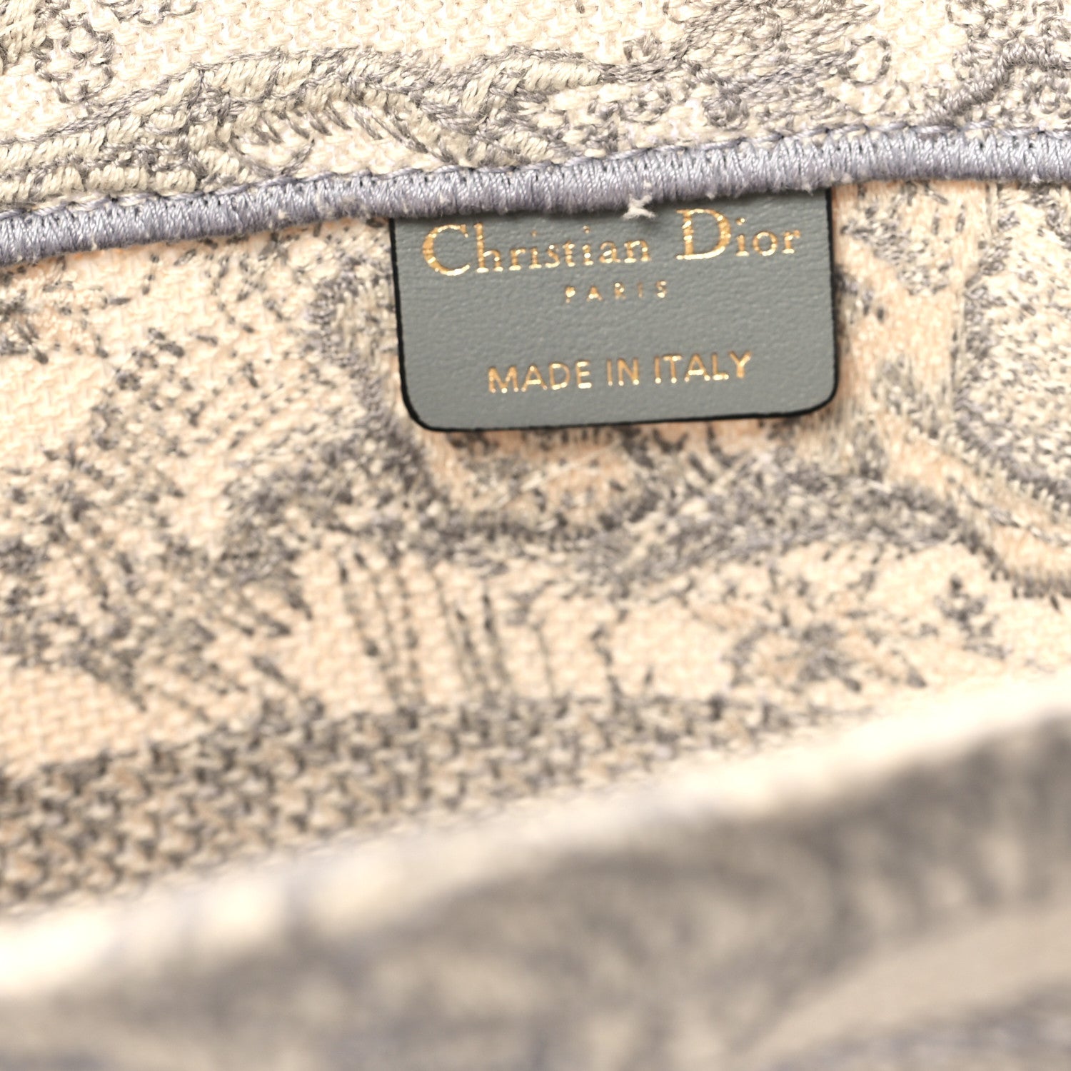 Christian Dior Canvas Embroidered Medium Dioriviera Toile De Jouy Book Tote Gray 6 of 12