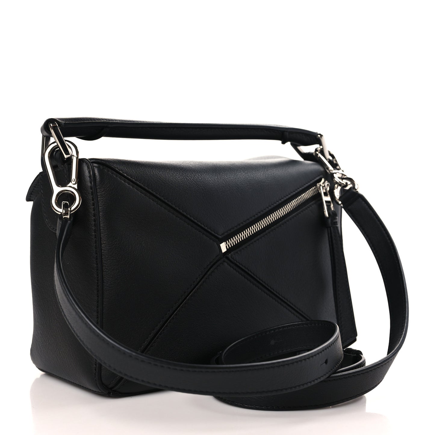 Calfskin Small Puzzle Bag Black