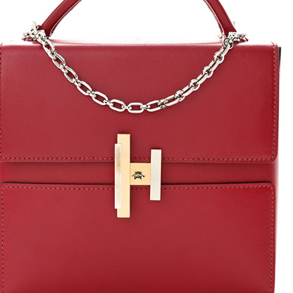 Hermes Villandry Calfskin Cinhetic Boxy Top Handle Bag Rubis 8 of 14