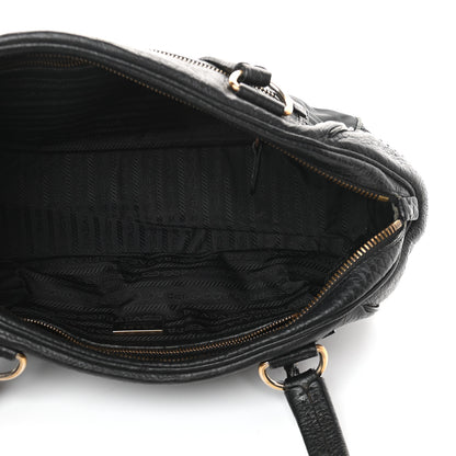 Prada Tessuto Nylon Calfskin Shoulder Bag Black 4 of 7