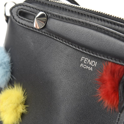 Fendi Vitello Dolce Mink Fur Pom Pom Mini By The Way Boston Bag Black Multicolor 11 of 11