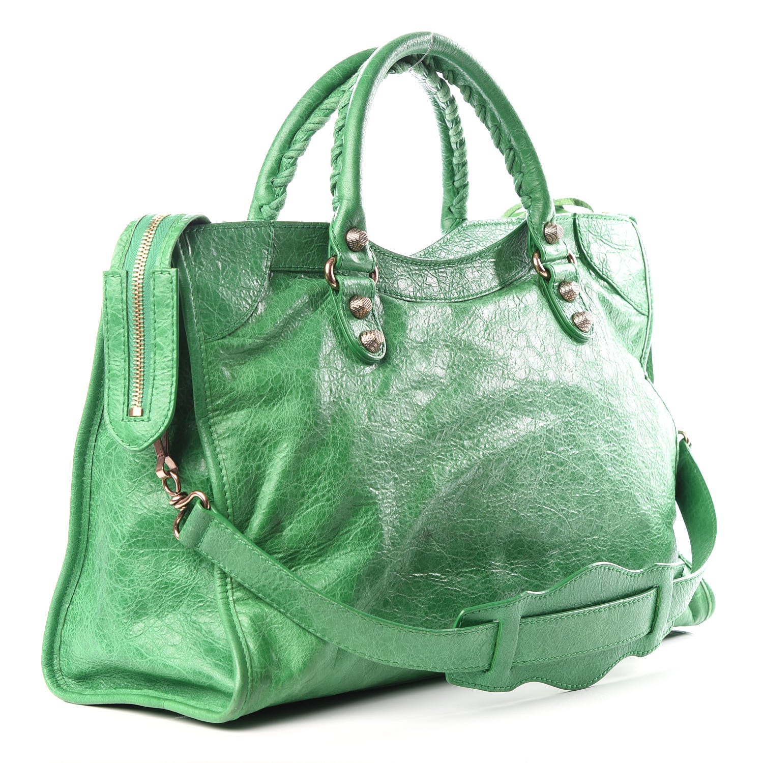 Balenciaga Agneau Giant 12 Rose Gold Hardware City Vert Poker 2 of 11