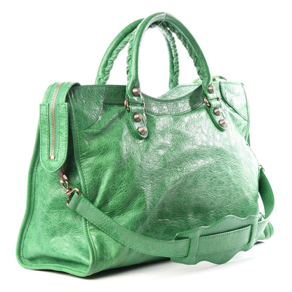Balenciaga Agneau Giant 12 Rose Gold Hardware City Vert Poker 2 of 11