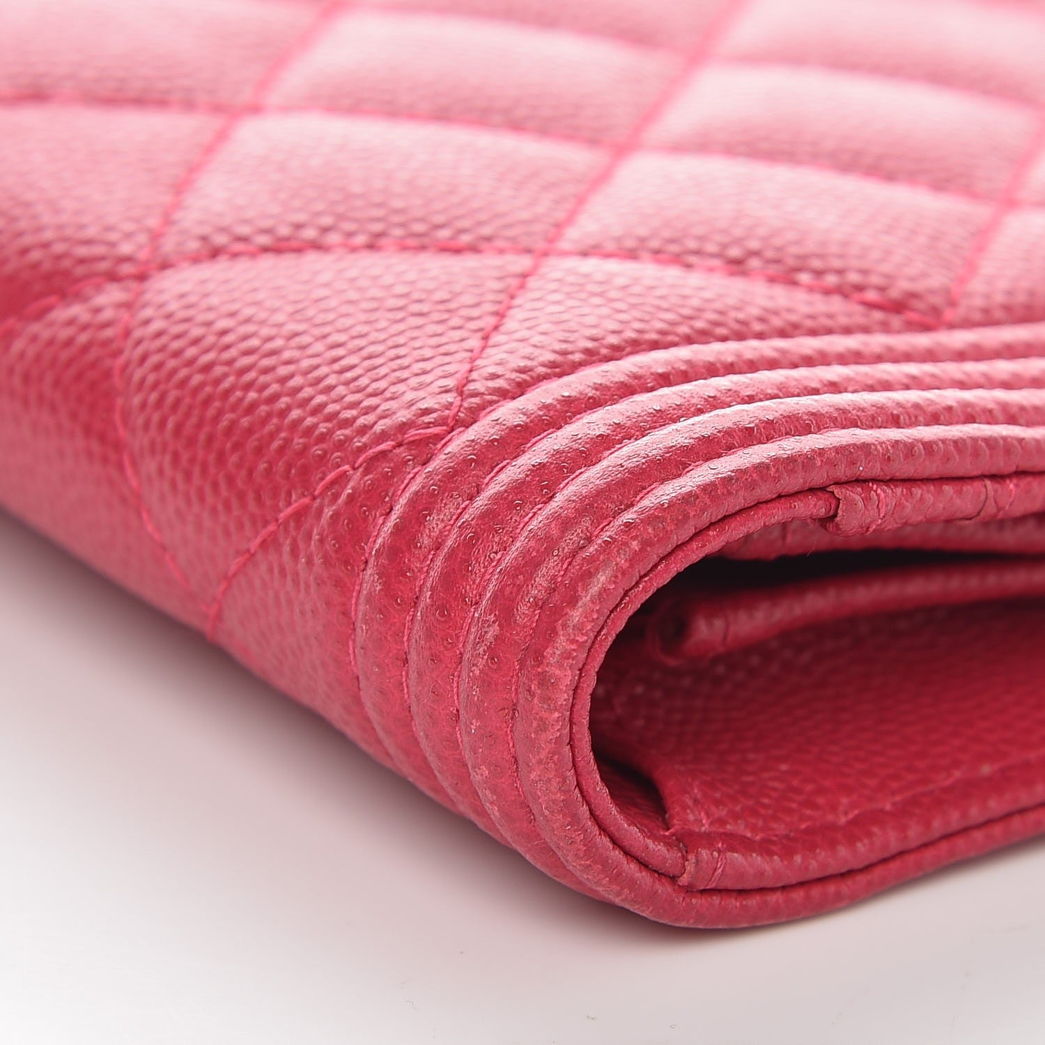 Chanel Caviar Quilted Boy Yen Wallet Fuchsia 9 of 14