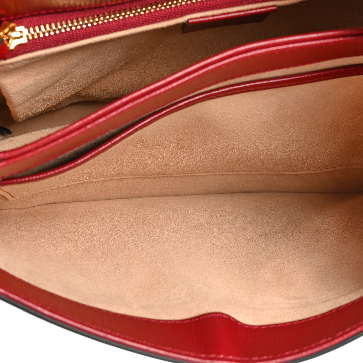 GG Supreme Monogram Azalea Calfskin Horsebit 1955 Shoulder Bag Beige Ebony New Cherry Red