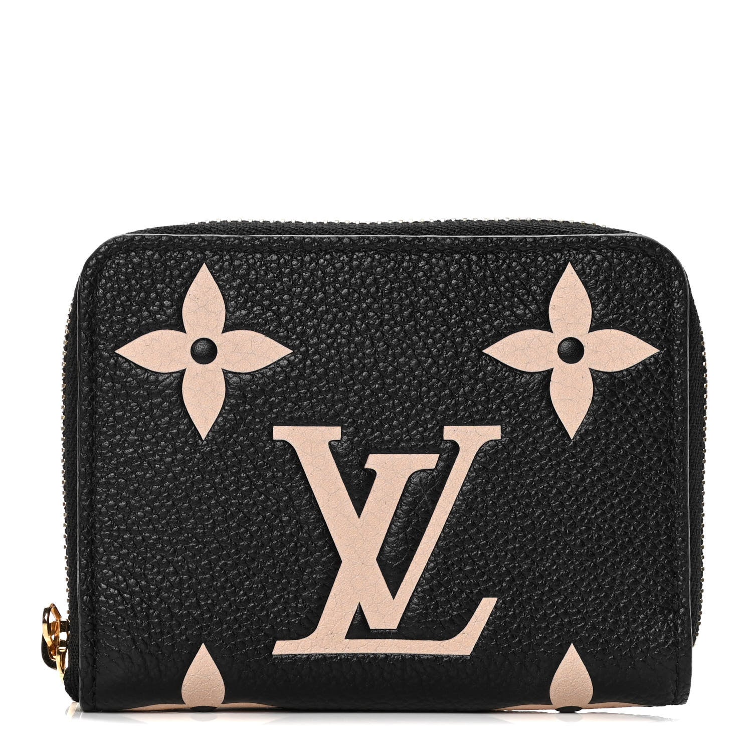 Louis Vuitton Empreinte Monogram Giant Zippy Coin Purse Black Beige 1 of 7