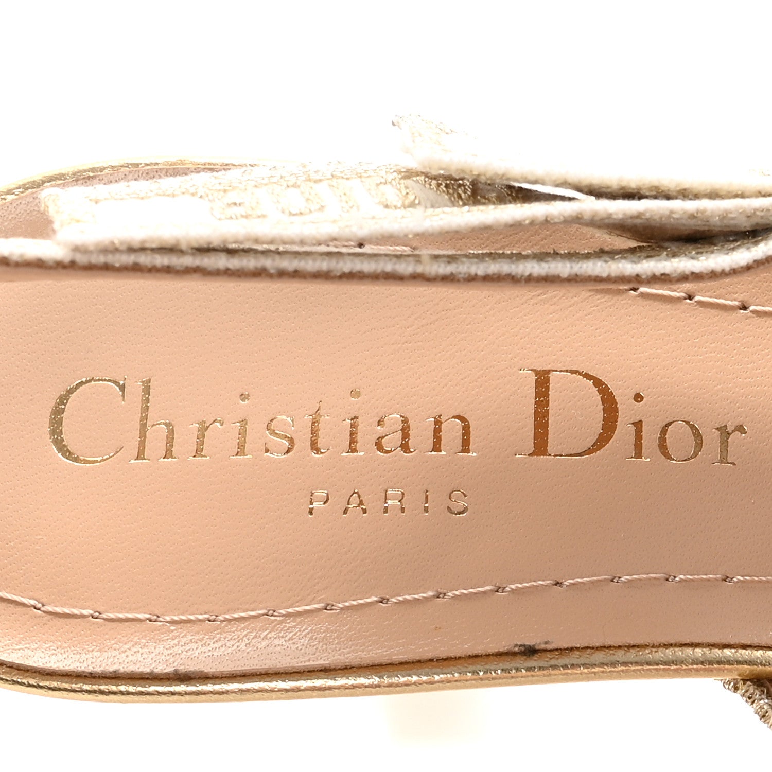 Christian Dior Transparent Metallic Embroidered Mesh Macrame Constantine Embroidered J'Adior Slingback 65mm Pumps 36 Pale Gold 8 of 10