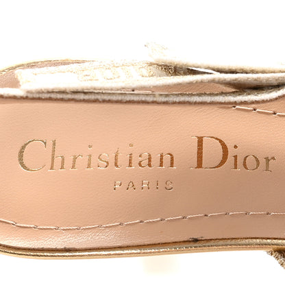 Christian Dior Transparent Metallic Embroidered Mesh Macrame Constantine Embroidered J'Adior Slingback 65mm Pumps 36 Pale Gold 8 of 10