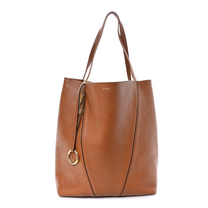 Chloe Grained Calfskin Large Spin Tote Clay Brown 1 of 10