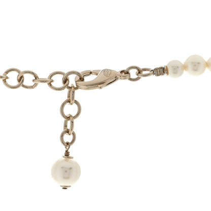 Chanel Metal Crystal Pearl CC Star Short Pendant Necklace Gold 3 of 3