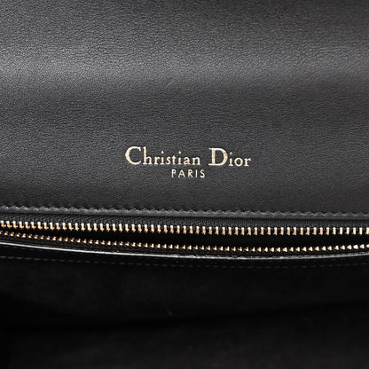 Christian Dior Lambskin Embroidered Medium Diorama Flap Bag Black 6 of 9