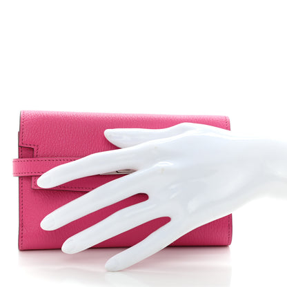 Hermes Chevre Mysore Medium Kelly Wallet Rose Shocking 2 of 8