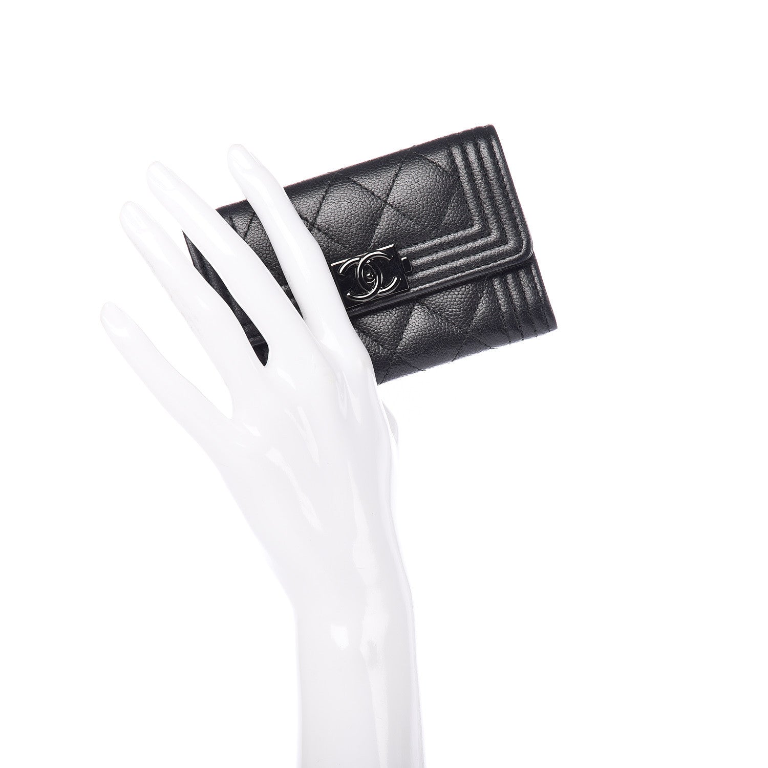 Chanel Caviar Quilted Boy Flap Card Holder So Black 2 of 11