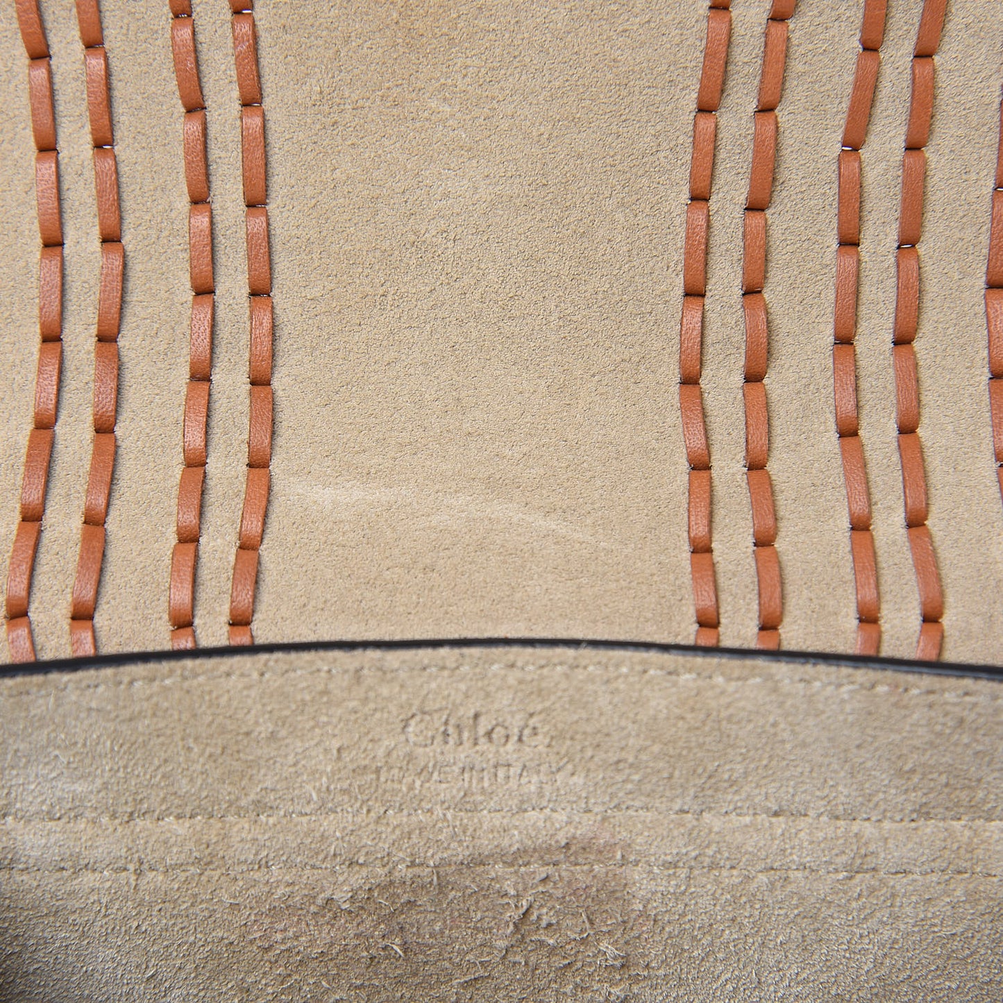 Suede Calfskin Braided Mini Hudson Shoulder Bag Caramel