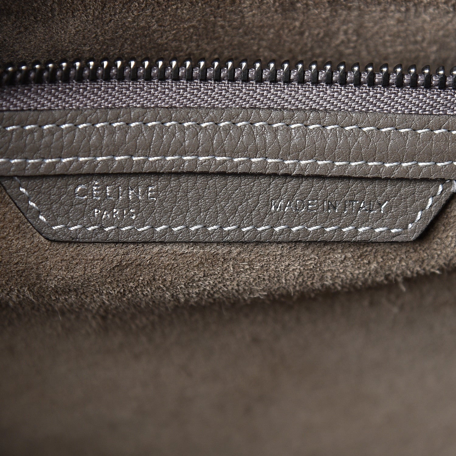 Celine Drummed Calfskin Mini Luggage Souris 6 of 10